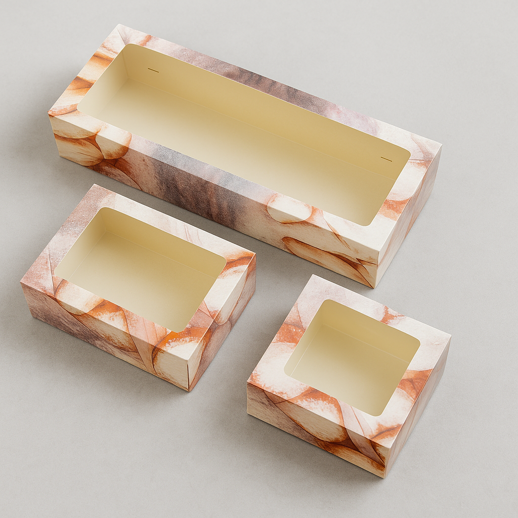 Unsere Berliner-Verpackungen bieten eine hochwertige, stabile und verkaufsstarke Lösung für Bäckereien und den Lebensmitteleinzelhandel. Erhältlich in 4er-, 6er- und 10er-Größen, mit Sichtfenster, optimal stapelbar und individuell auf Kundenwunsch produziert – ideal für frische Backwaren und SB-Regale.